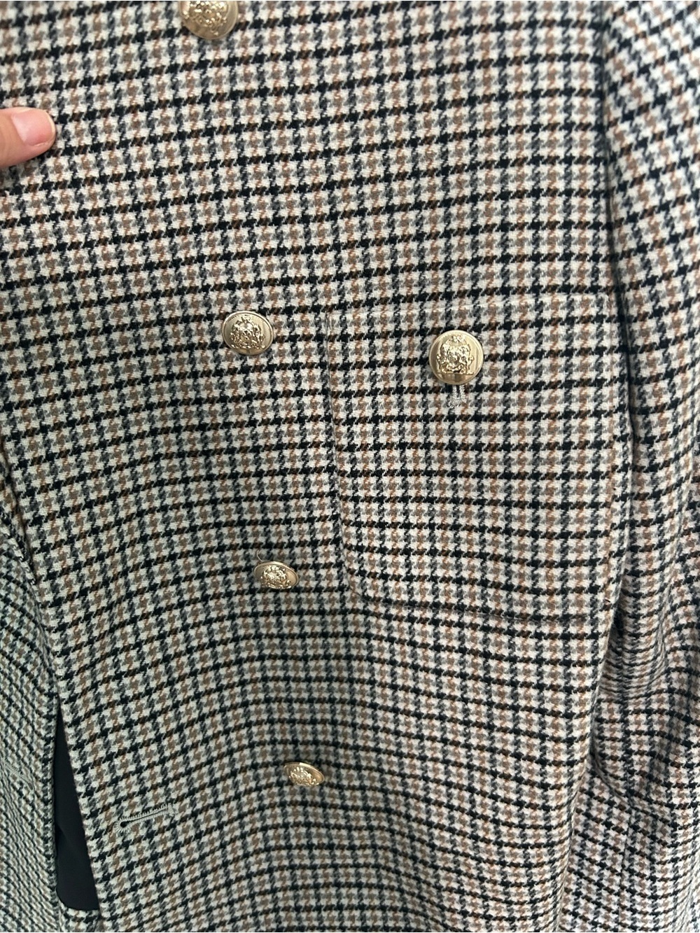 NWT Ann Taylor Cropped Plaid Double Breasted Jacket Gold Hardwear Size 4 - Picture 5 of 8